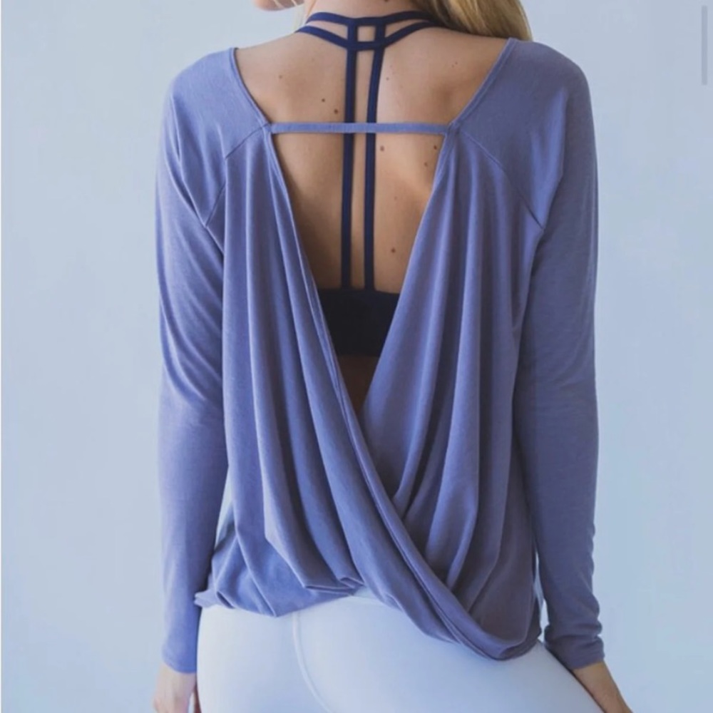Open back long sleeve shirt